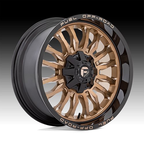 Fuel Arc D797 Platinum Bronze with Gloss Black Lip Custom Truck Wheels 1